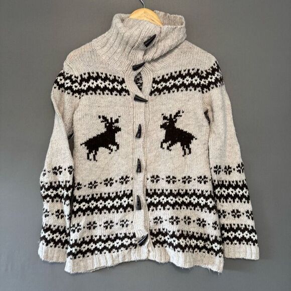 Eddie Bauer Women’s Knit Graphic Sweater Size Small Petite Lambs Wool Blend - Picture 1 of 9